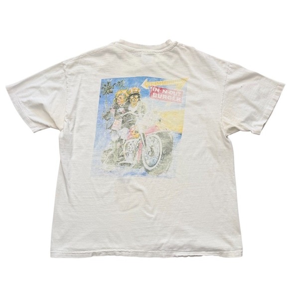 Hanes Other - Vintage 90s Distressed In-N-Out Burger Las Vegas Motorcycle Art Graphic T-shirt